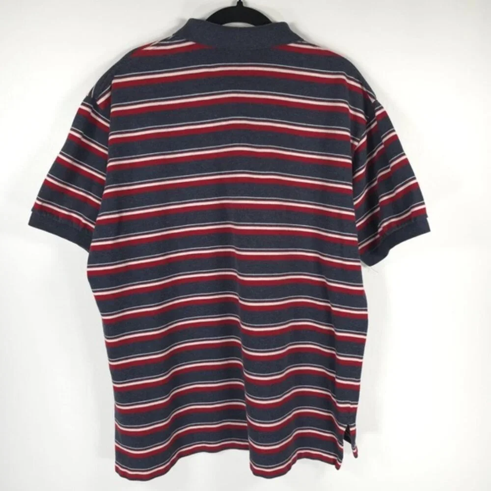POLO RALPH LAUREN VTG Bolivia Made 🇧🇴 Striped Mesh Polo Shirt‎ Pocket Chest XL